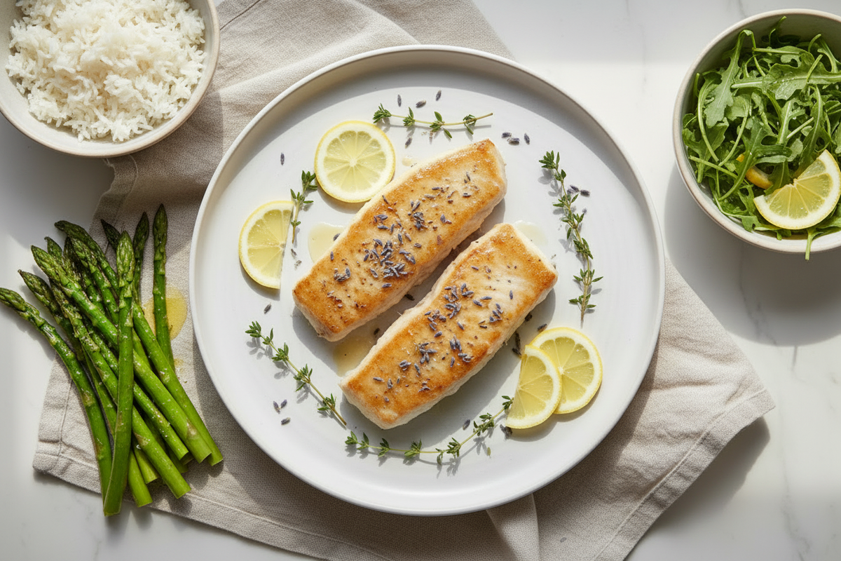 Lavender-Glazed Mahi Mahi with Citrus Herb Butter