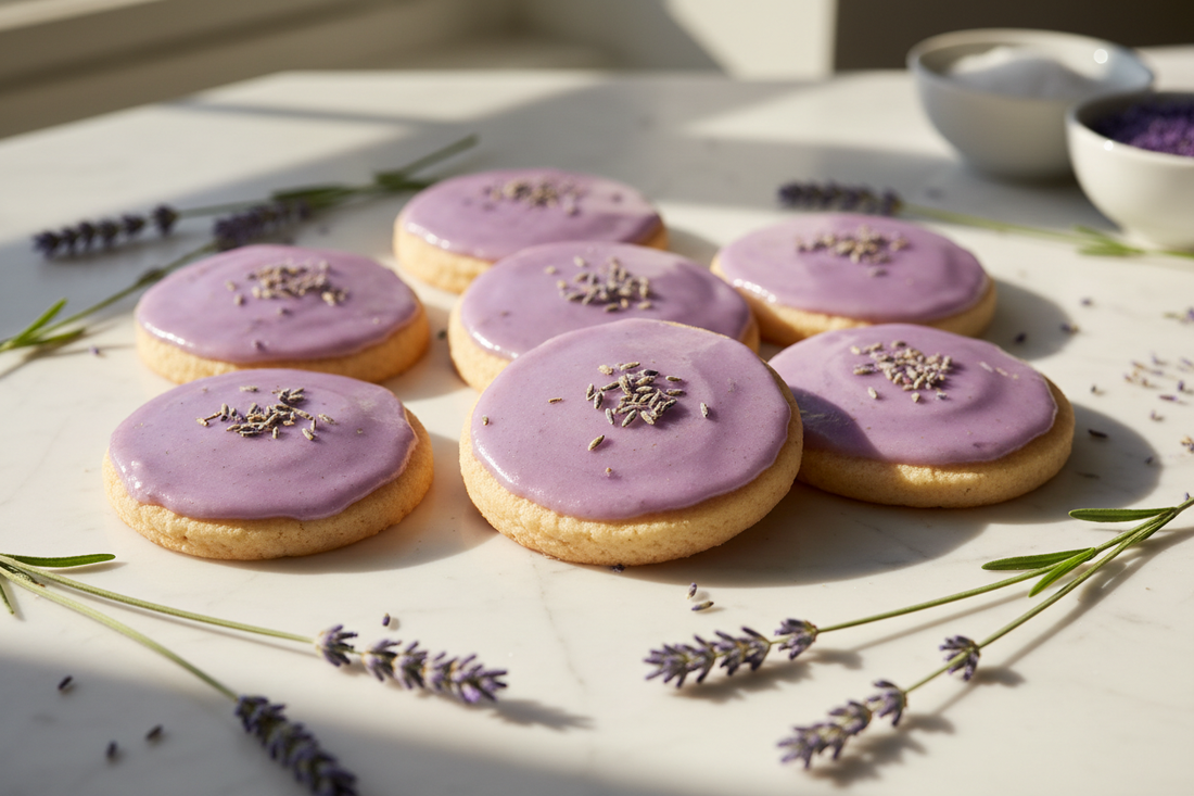 Lavender Sugar Cookies with Lavender Simple Syrup Glaze